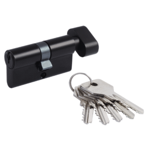 Цилиндровый механизм STD Z Ключ/вертушка ЛВ-60 30/30 MB (матовый черный) ЦАМ Нора