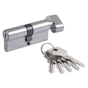 Цилиндровый механизм STD Z Ключ/вертушка ЛВ-60 30/30 CP (блестящий хром) ЦАМ Нора